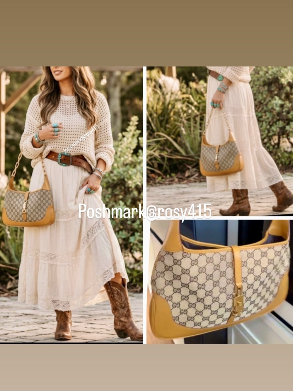 Gucci Jackie O 1961 hobo bag GG purse vintage monogram shoulder bag chain strap